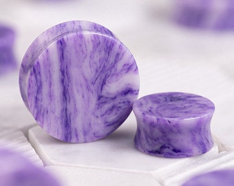 Purple & White Stone Plug / Gauge