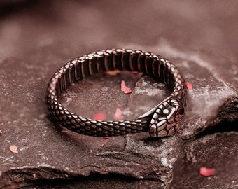 Silver Ouroboros Snake Ring