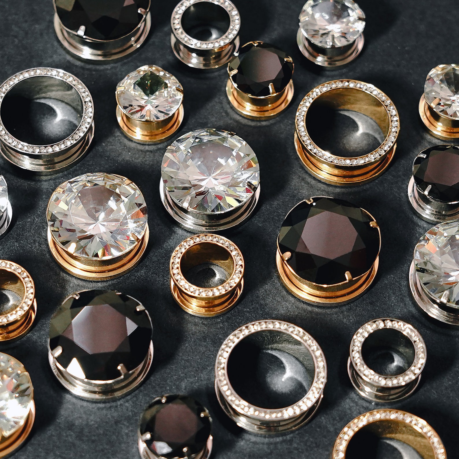 Silver Clear Diamond / Plug / Gauge Metal Ear Plugs in 6mm Etsy