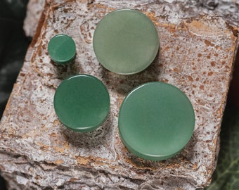 Bouchon / Jauge / Jauges en jade vert aventurine en 6 mm (2 g) - 30 mm (1,18 po.)