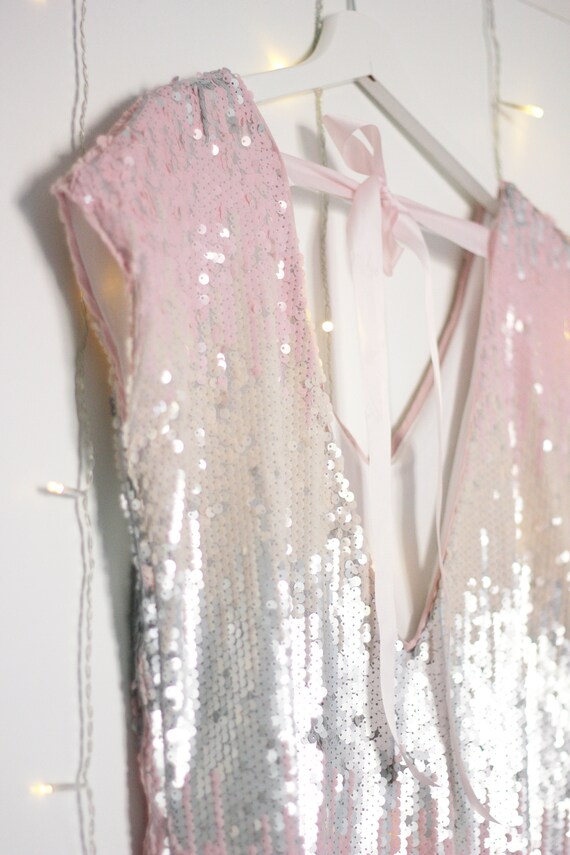 pink sequin dress
