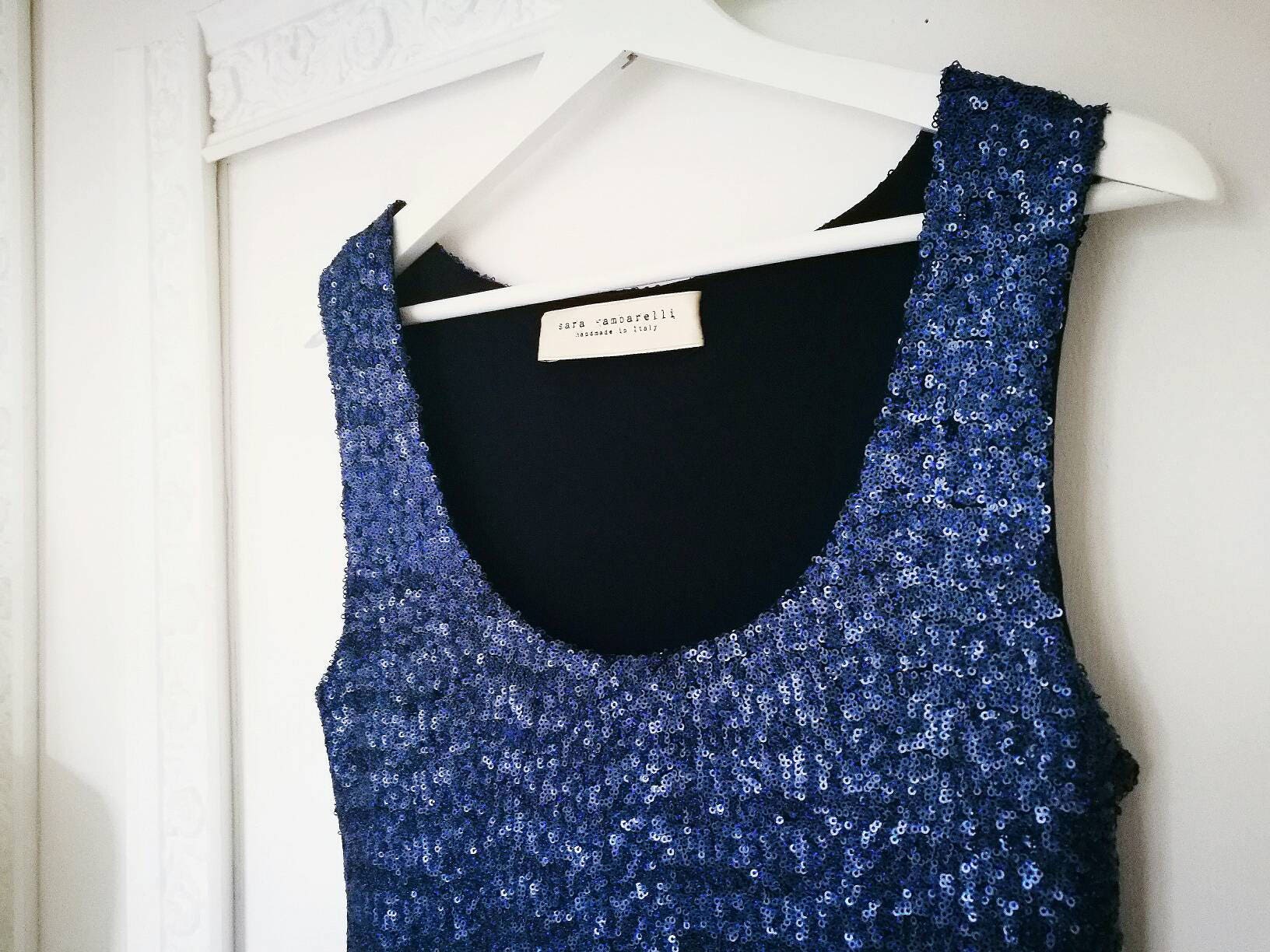 BLUE SEQUIN TOP Sequin Tank Top Blue ...