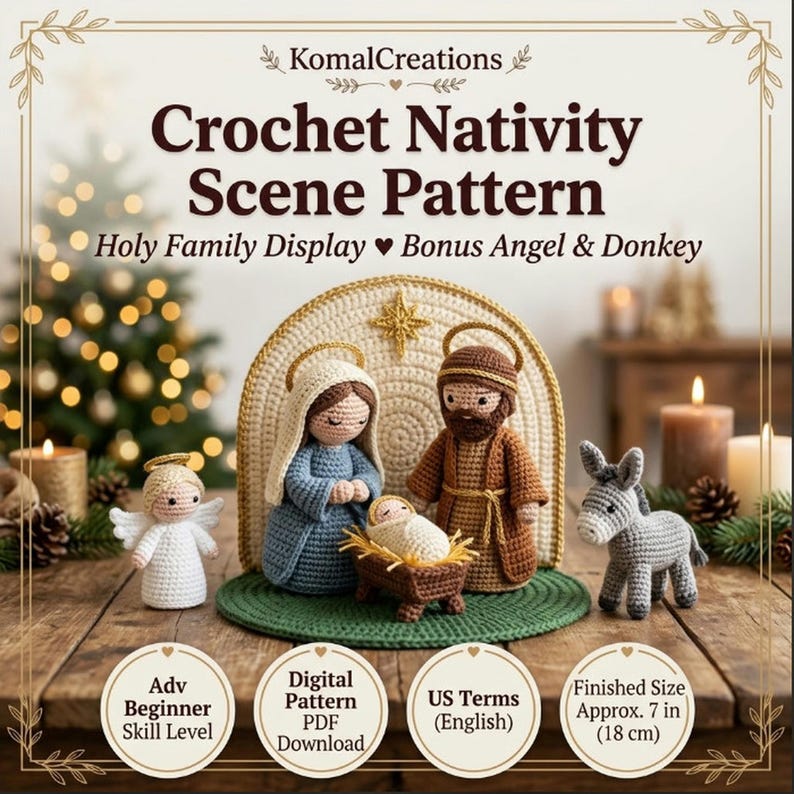 Simple Nativity Pattern Crochet Nativity Pattern PDF, Holy Family Amigurumi Set, Mary Joseph ...