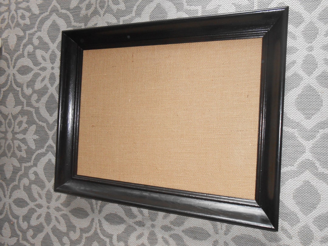 Black Framed Bulletin Boardburlap Bulletin Boardframed Pin Etsy