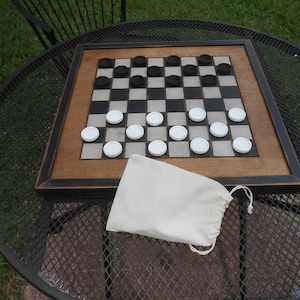 Wood Checkerboard- Handmade-black and White Wood Checkerboard ...
