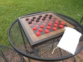 Wood Checkerboard with Checkers-Black and Red Wood Checkerboard-Checkerboard Game-Checkerboard Wall Art-Checkered Game Board