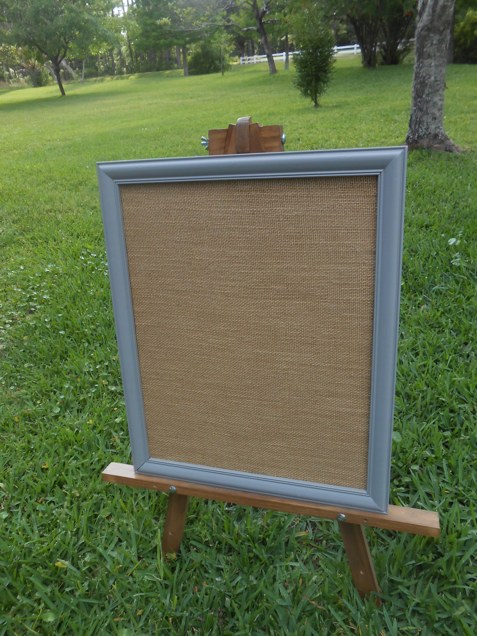 Gray Frame Bulletin Boardburlap Covered Bulletin Boardframed Etsy