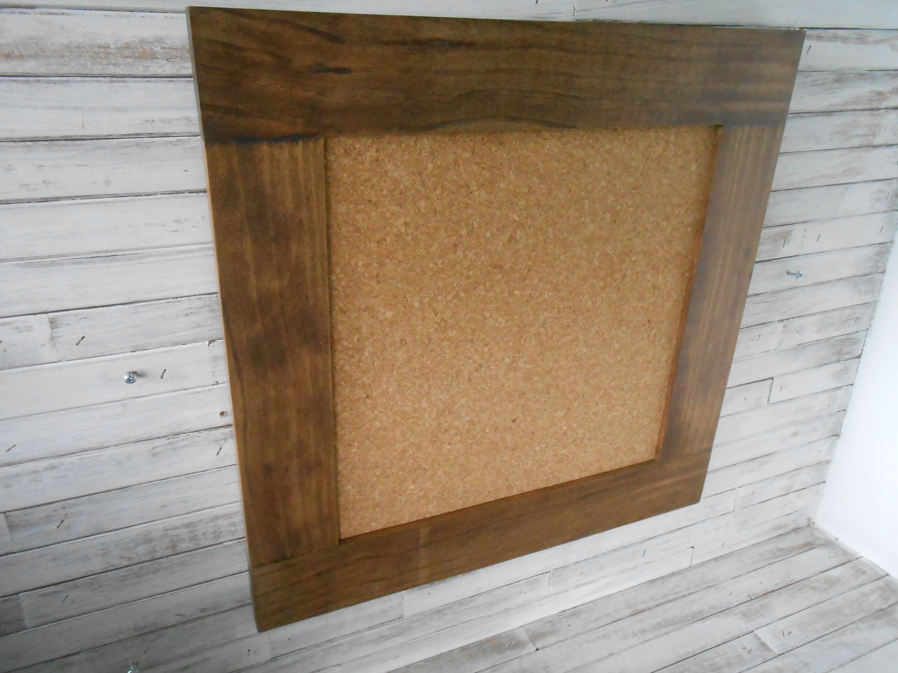 Square Bulletin Board-wood Framed Bulletin Board-framed Cork Etsy