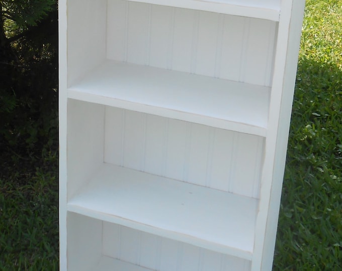 White Bookcasehandmade Cottage Bookcase white Beadboard Bookshelf
