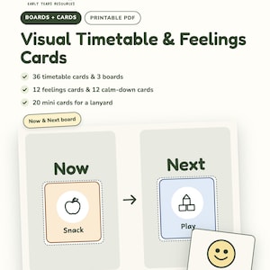Visual Timetable & Feelings Cards | Now and Next Board | Toddler Routine Cards | Emotions Cards | SEND Visual Supports | EYFS Printable