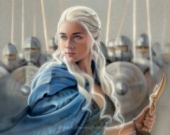 Daenerys with Unsullied Artist Signed 11x14 Print