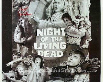 Official Night of the Living Dead - Cast Signed 11x17 Print
