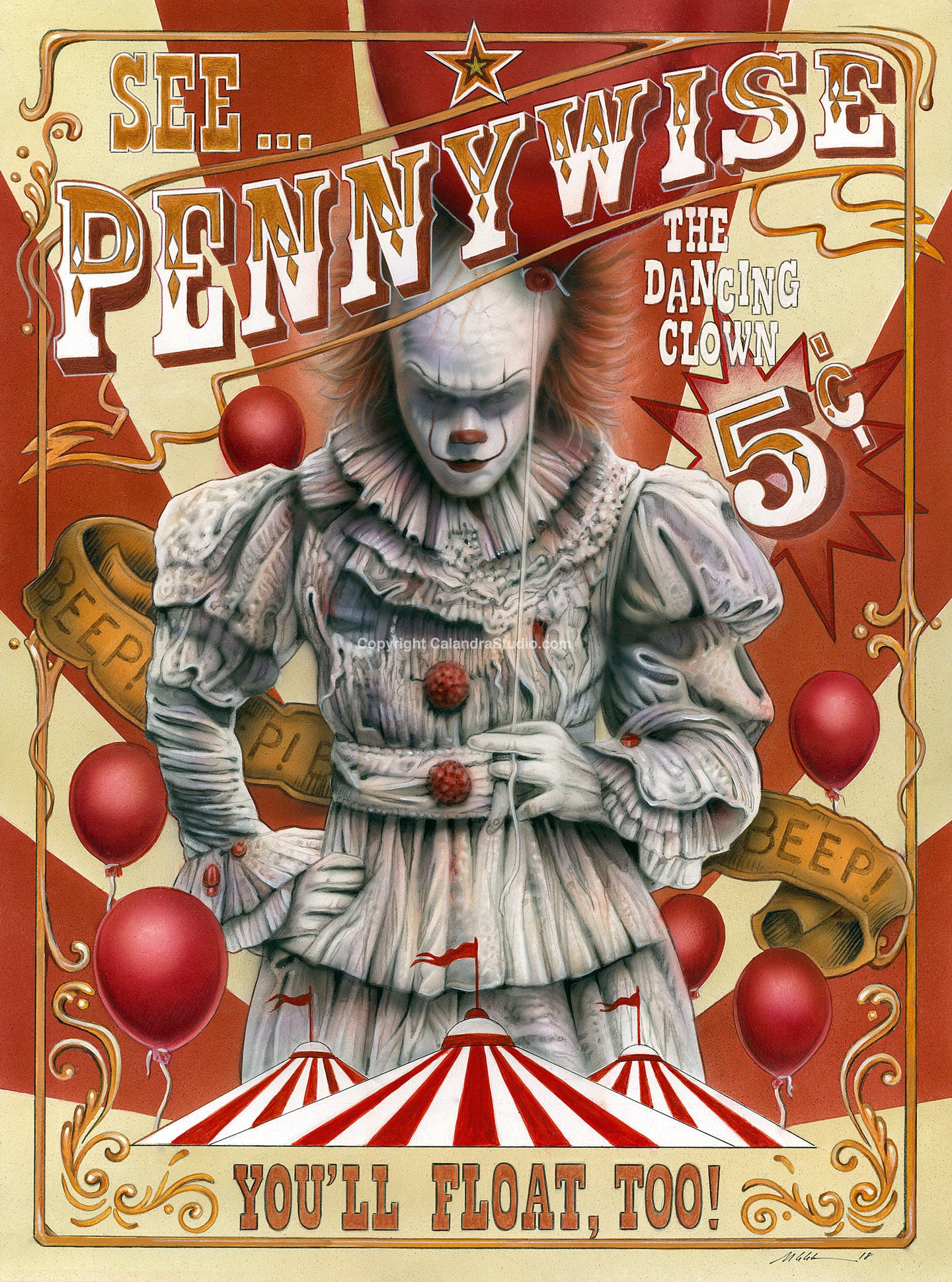 Pennywise the Dancing Clown Artist Signed 11x14 Print - Etsy