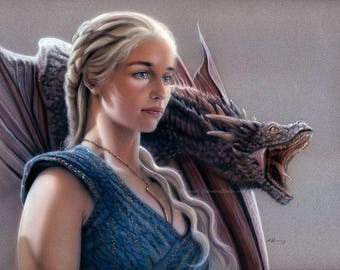 Daenerys and Drogon - Artist Signed 11x14 Print