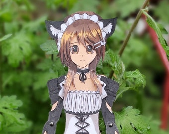 Meh Kitty from Maid Sama Articulated Paper Doll (PDF) You Print and Color Yourself