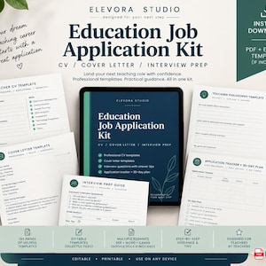Teacher Job Application Kit | CV, Cover Letter, Interview Prep (Digital Download)