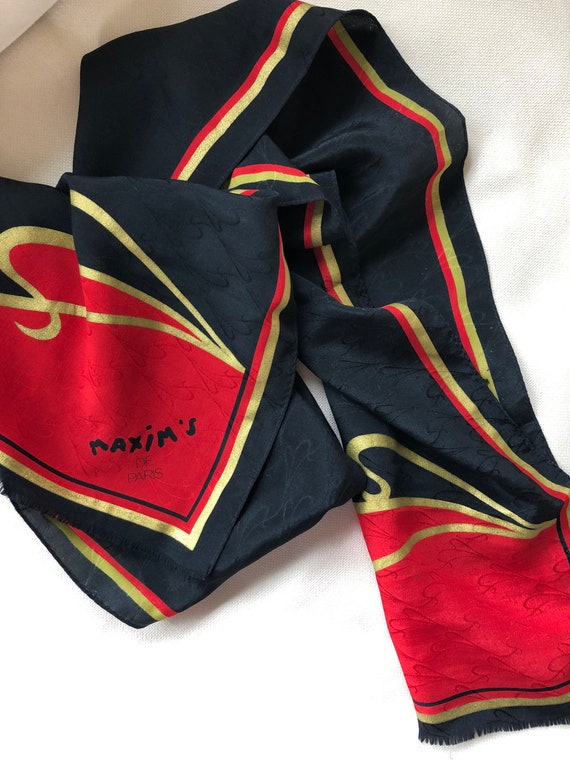 Rare vintage Maxim’s de Paris 100% silk scarf