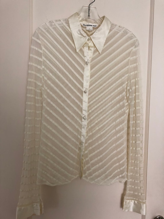 Vintage Vivienne Tam couture sheer blouse
