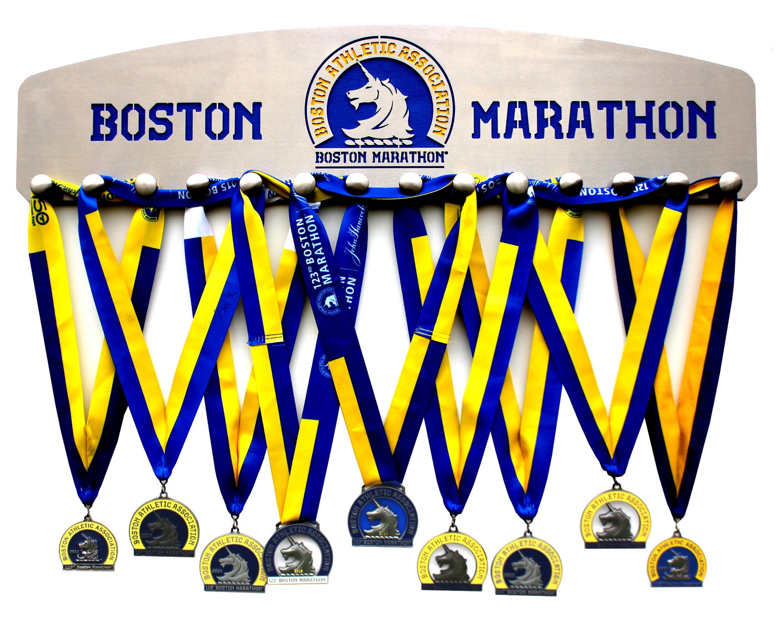 Boston Marathon Official Medal Display Stainless Steel Etsy