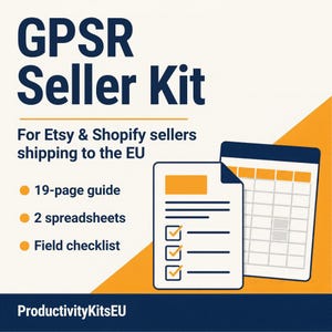 GPSR-nalevingskit voor Amerikaanse en Britse Etsy-verkopers die naar Europa verzenden – Sjabloon voor productveiligheidsinformatie, risicobeoordeling, checklist afbeelding 1