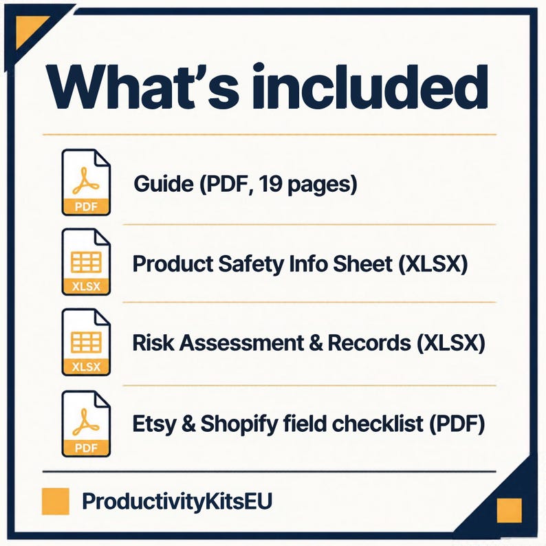 GPSR-nalevingskit voor Amerikaanse en Britse Etsy-verkopers die naar Europa verzenden – Sjabloon voor productveiligheidsinformatie, risicobeoordeling, checklist afbeelding 5