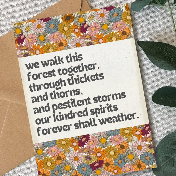 Kindred Spirits Card/Friendship Card/Wiccan Cards/Pagan Card/Witch Card/Nature Lover Card/Card for Coven Sister/Love Card/Best Friend Card