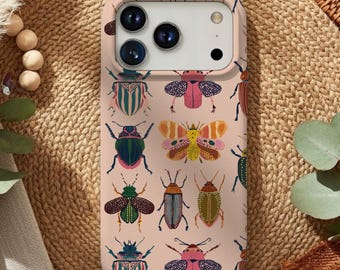 Colorful Beetle Phone Case: Insect Pattern Nature Lover Bug Art Protective Cover