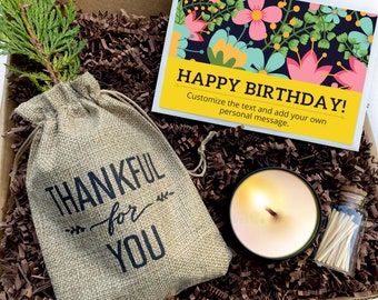 Fun Birthday Gift Box/Plant Your Own Tree/Happy Birthday Gift /Scented Candle/Birthday Gift for Friend/Birthday Gift for Employee/Mom/