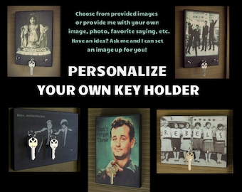 Key Holder PERSONALIZE YOUR OWN Key Holder and Wood Mounted Wall Art. Send Me a Family Photo, Any Image, or Text and I Will Create For You!