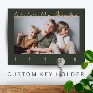 Custom Photo Key Holder for Wall: Personalized Family Gift