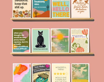 Thinking of You Cards: Friendship Comfort Card Set with Kraft Envelopes, Blank Inside Notecards