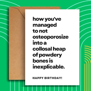 Funny Birthday Card/Happy Birthday Card/Over the Hill Card/Funny Old Age Card/Silly Birthday Card/Unique Birthday Card/Old Fart/Old Person