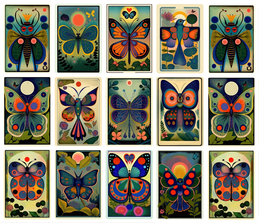 Nature Note Card Set: Colorful Butterfly Blank Cards With Envelopes - Etsy