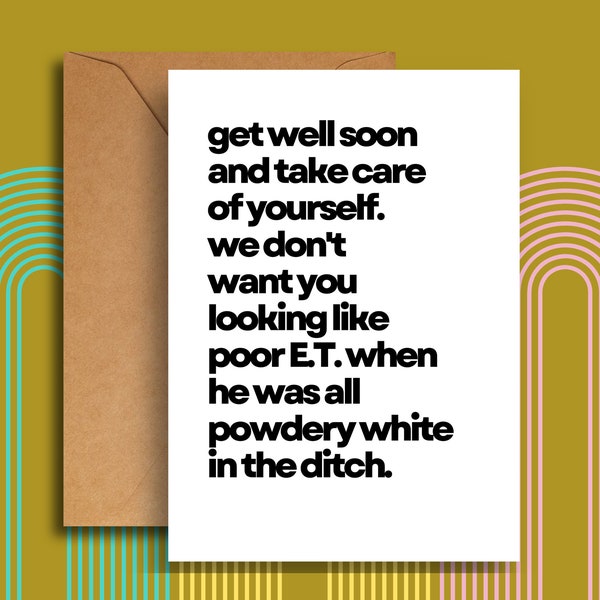 Funny Get Well Soon Card/Get Better Card/Feel Better Card/Funny Get Well Soon for Him/Get Well Soon for Her/Speedy Recovery Card/5x7 Linen
