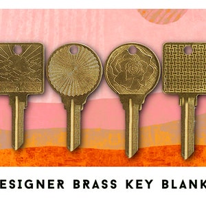 Large Key Blanks/XL Ornate Brass Key Blanks/Hotel Key/Bronze Keys/Unique Keys/Designer Keys/New Home Owner Gift/KW1 or SC1/Keys with Designs