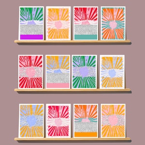 Abstract Art Note Card Set: Mid-Century Modern Blank Greeting Cards