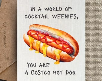 Funny Hot Dog Anniversary Card: Adult Humor Friendship Card