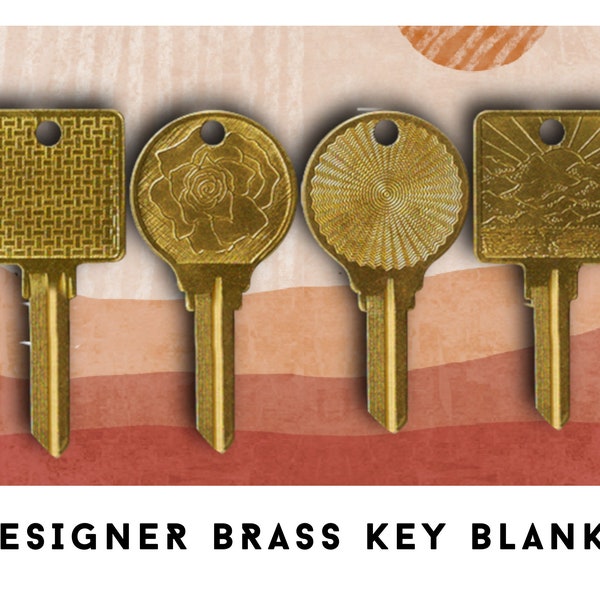 Large Key Blanks/XL Ornate Brass Key Blanks/Fancy Key Blanks/KW1 or SC1 Key Blanks/Single or Set/New Driver/Gold Key/Beautiful Keys/Designer