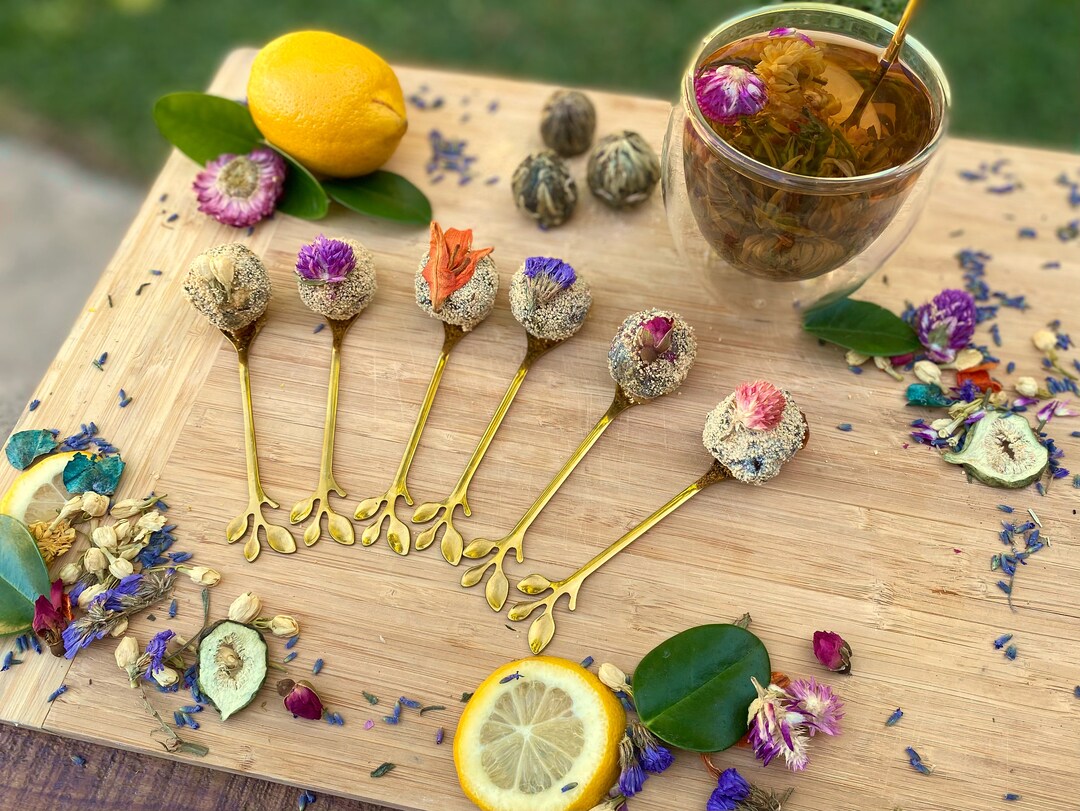 Blooming Tea Balls on Spoon/gift for Tea Lover/variety Teas/herbal Tea