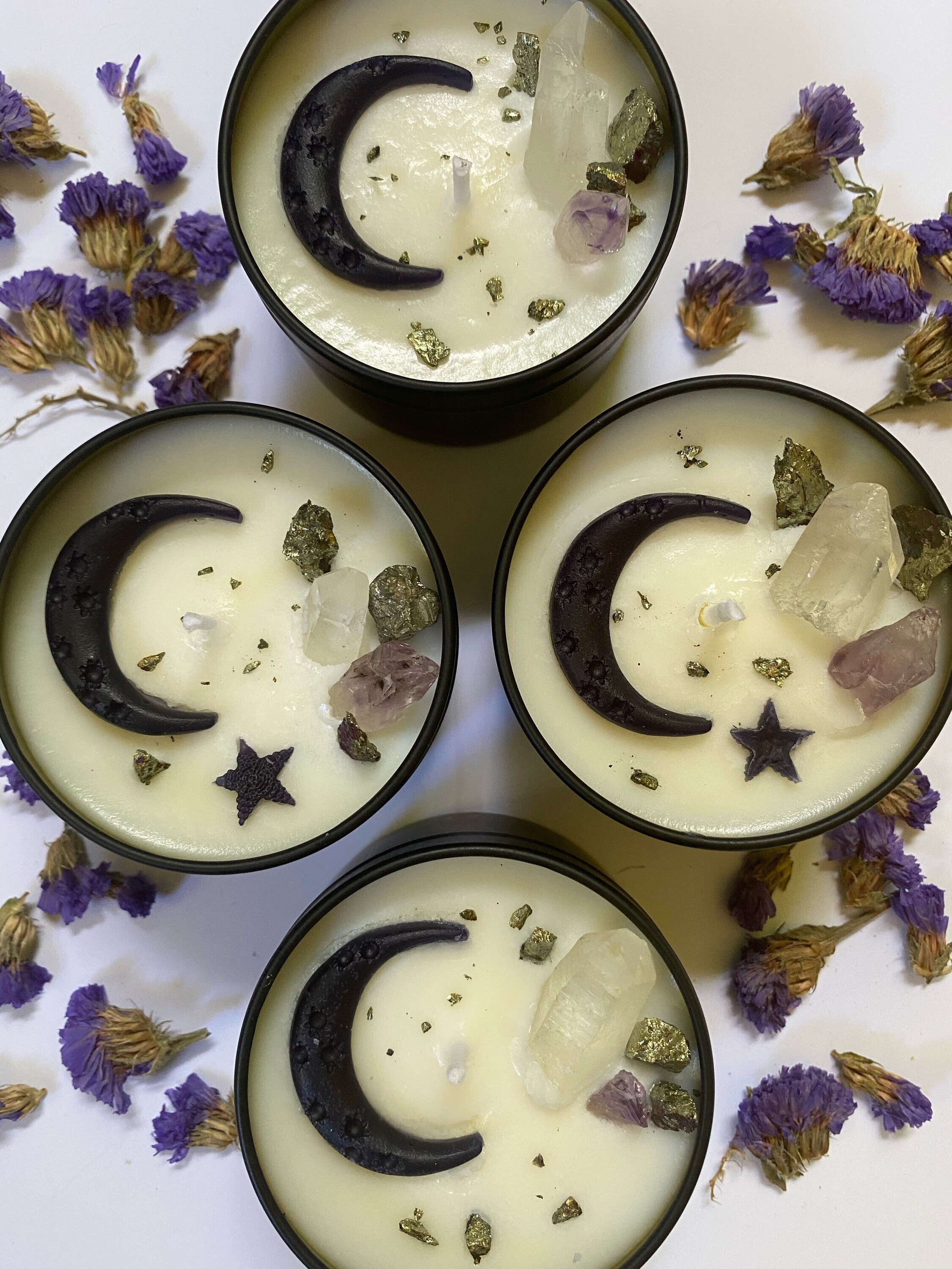 Candle Crescent Moon/intention Candles With Etsy Australia