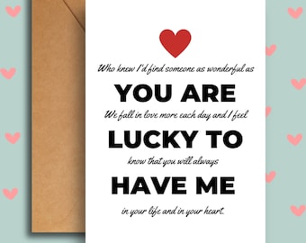 Funny Valentine's Day Card: Sarcastic Love Card for Husband or Wife