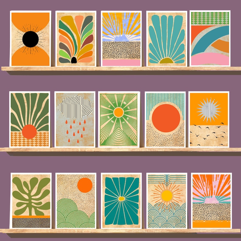 Abstract Floral Notecards With Kraft Envelopes: Cheerful Stationery Set ...