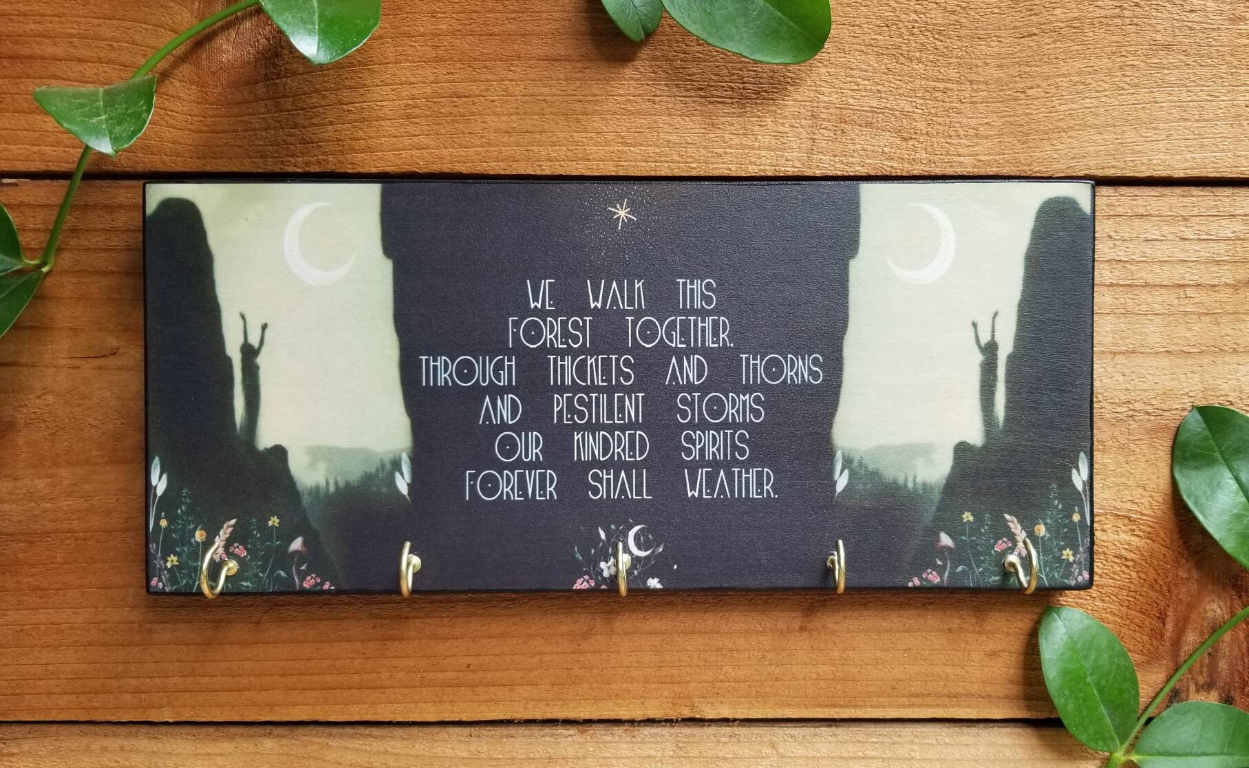 Key Holder Witch Coven Moon Goddess Wood Mounted Art Pagan Etsy