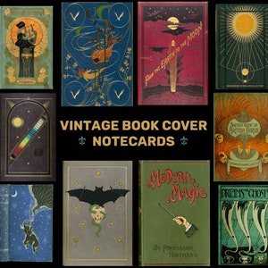 VINTAGE NOTE CARDS Set of 16 Blank Greeting Cards, Thank You Card, Notecard. Gift for Book Lover. Literary Art.  Book Covers from 1820-1914