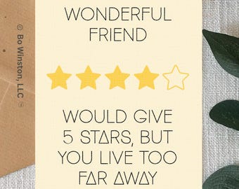 Funny Friendship Card: I Miss You, Long Distance Gift (5x7)