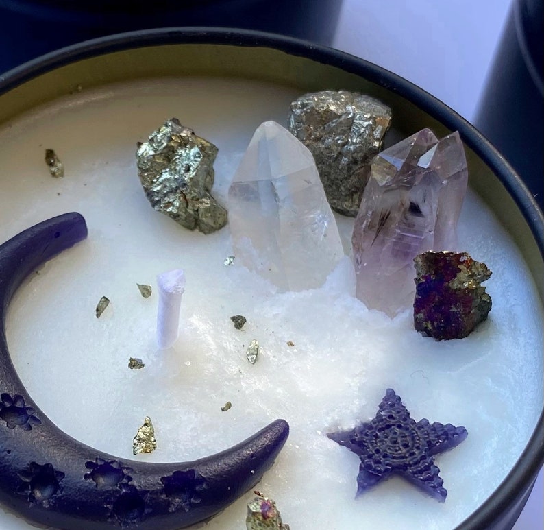 Candle Crescent Moon/intention Candles With Etsy