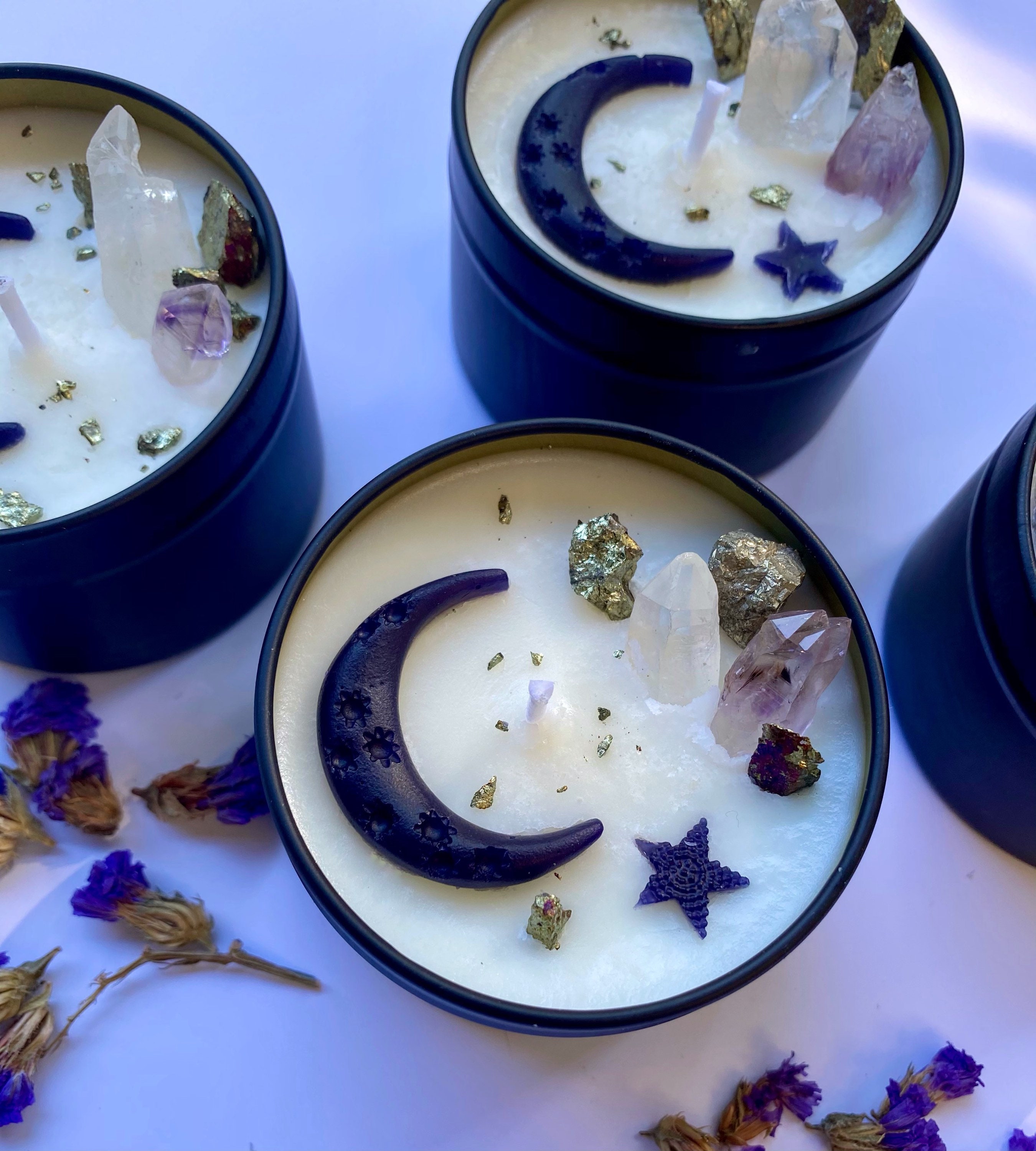 Candle Crescent Moon/intention Candles With Etsy Australia