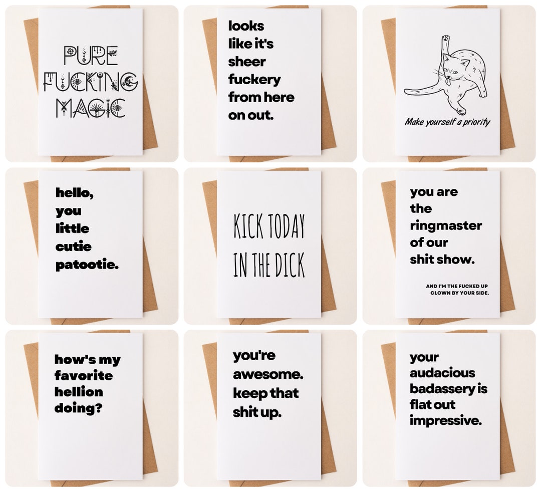 Funny Cards/hilarious Notecards/set of Blank Cards With Envelopes/blank