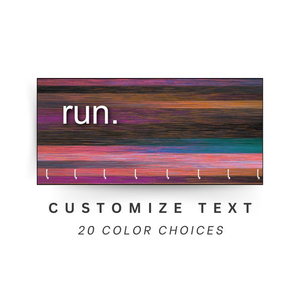 Custom Race Medal Holder: 20 Colors, Wood Medal Display Hanger for Runner