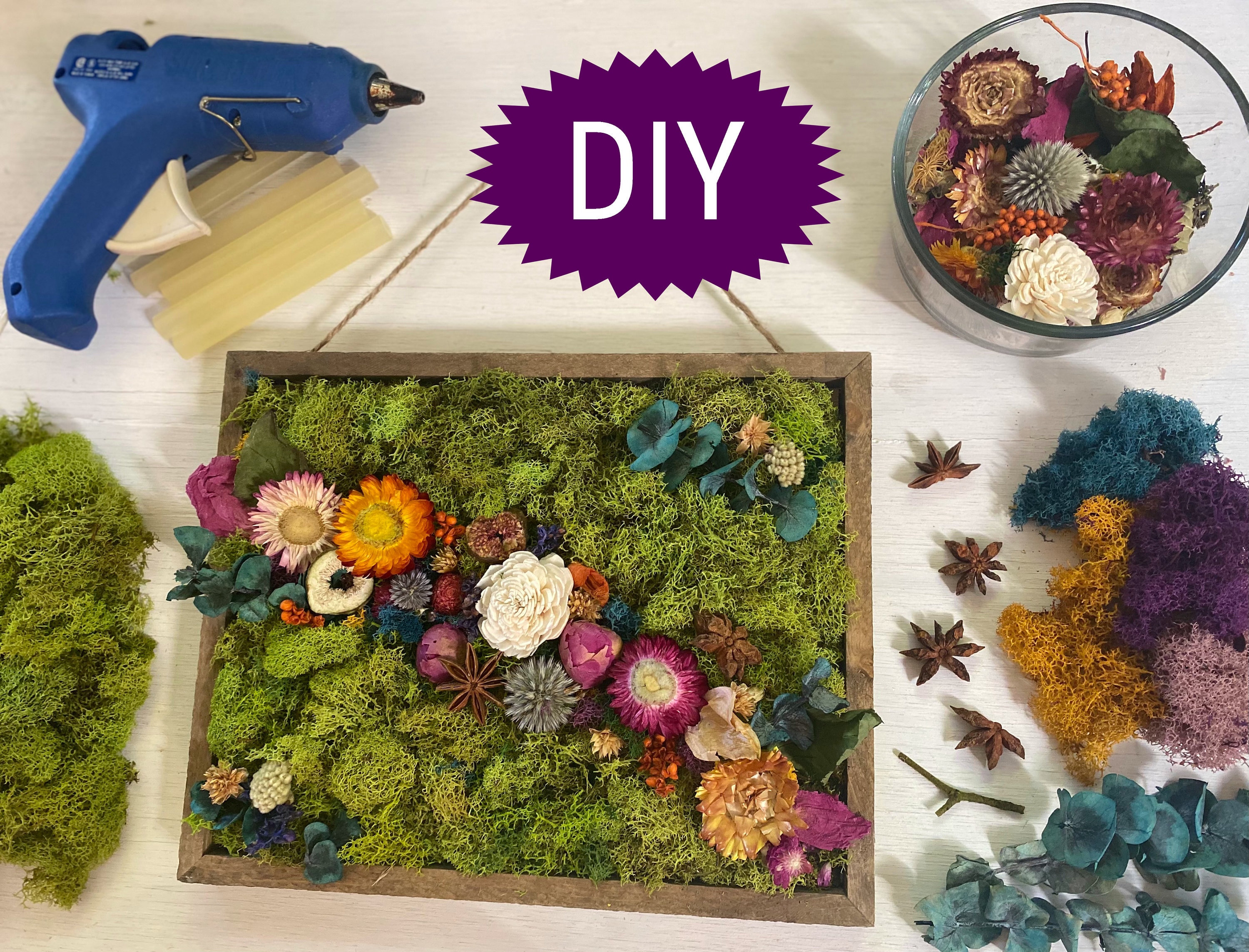 Moss Art Set Adult Art and Crafts Youth DIY Handmade Dried Flowes Set  Women's Hobbies Wedding Craftsman Gift Artificial Flowers - AliExpress